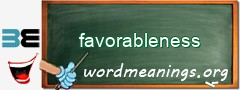 WordMeaning blackboard for favorableness